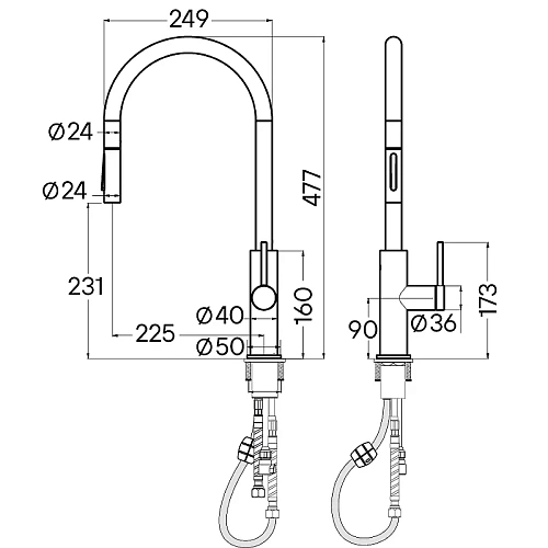 Смеситель для кухни Paulmark Senso брашированная сталь Se215180-BS Смеситель для кухни Paulmark Senso брашированная сталь Se215180-BS