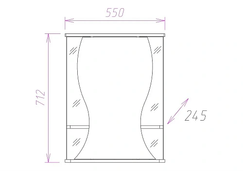 Зеркальный шкаф Onika ФИГУРА 55.01 левый 205524 Зеркальный шкаф Onika ФИГУРА 55.01 левый 205524