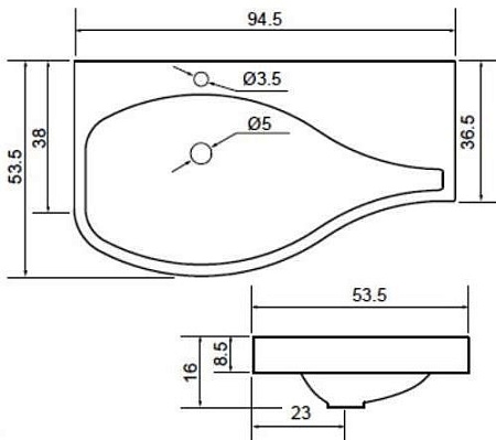 Раковина Aquanet Сопрано 95 L НФ-00007873 Раковина Aquanet Сопрано 95 L НФ-00007873