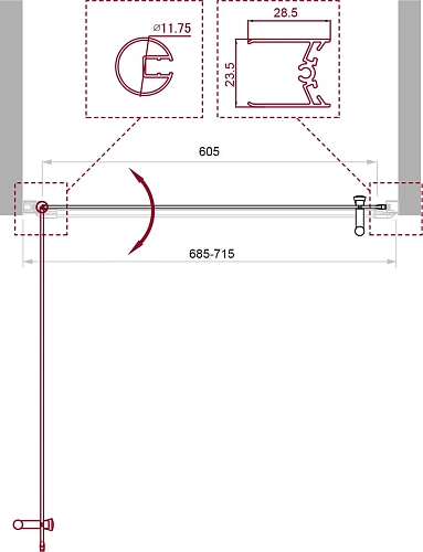 Душевая дверь BelBagno UNO-B-1-70-P-Cr 70 см, профиль хром, стекло рифленое Душевая дверь BelBagno UNO-B-1-70-P-Cr 70 см, профиль хром, стекло рифленое