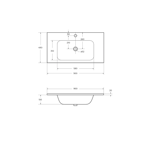 Раковина CEZARES CZR-900/480-LV-MR-ECO белый 1200x480 искусственный камень Раковина CEZARES CZR-900/480-LV-MR-ECO белый 1200x480 искусственный камень