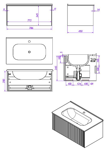 Тумба под раковину La Fenice TERRA Bianco 80 NFNC-01-TER-B-80-3-GB белая матовая с белой столешницей Тумба под раковину La Fenice TERRA Bianco 80 NFNC-01-TER-B-80-3-GB белая матовая с белой столешницей