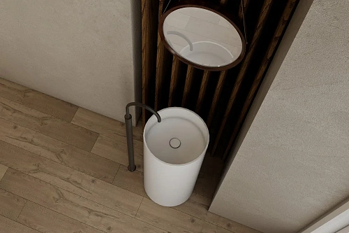 Раковина ABBER Stein AS2516 напольная белая матовая Раковина ABBER Stein AS2516 напольная белая матовая