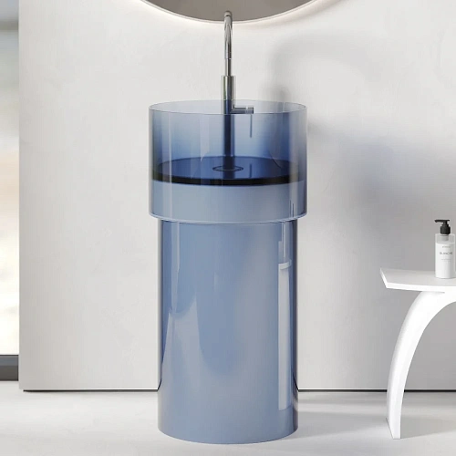 Раковина ABBER Kristall AT2701Saphir напольная, прозрачная, синяя Раковина ABBER Kristall AT2701Saphir напольная, прозрачная, синяя