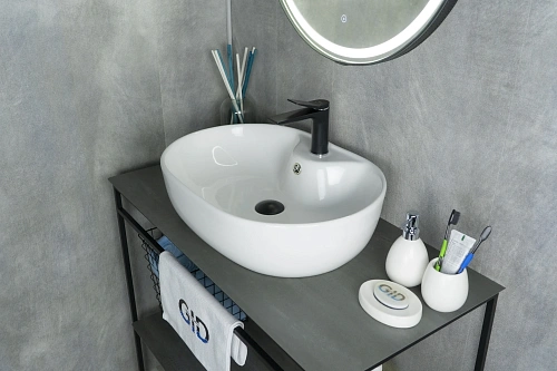 Раковина Gid N9163 51127 накладная белая 59x41x16 Раковина Gid N9163 51127 накладная белая 59x41x16