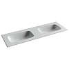 Картинка анонса товара «раковина ceramica nova grace cn7022wx мебельная 1410x457x137 с двумя чашами без отверстий под смеситель белый»