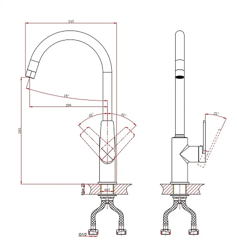 Смеситель для кухни D&K Bayern Furth (DA1522401) Смеситель для кухни D&K Bayern Furth (DA1522401)
