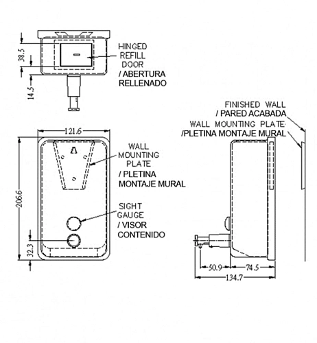 Дозатор жидкого мыла Nofer 03041.B, хром Дозатор жидкого мыла Nofer 03041.B, хром