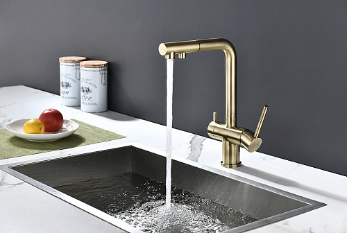Смеситель для кухни Paulmark SERPENTINE бронза Se213222-BR Смеситель для кухни Paulmark SERPENTINE бронза Se213222-BR