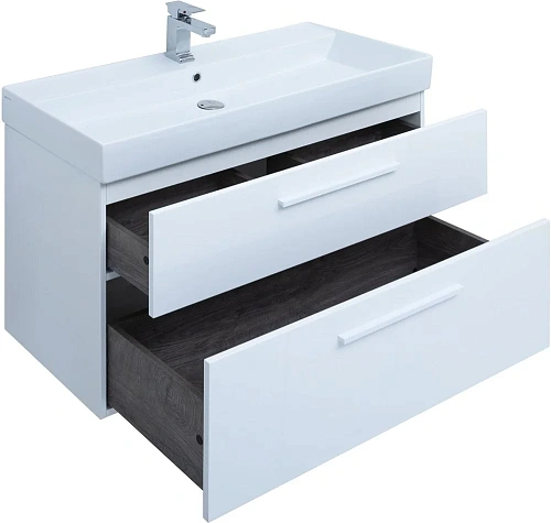 Тумба под раковину Aquanet Nova 100 белый глянец 00249922 Тумба под раковину Aquanet Nova 100 белый глянец 00249922