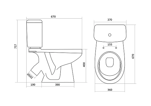 Унитаз напольный Santek Бореаль 1WH110005 компакт 1.WH11.0.005 Унитаз напольный Santek Бореаль 1WH110005 компакт 1.WH11.0.005