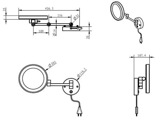 Зеркало косметическое ART&MAX AM-M-060-CR с подсветкой Зеркало косметическое ART&MAX AM-M-060-CR с подсветкой