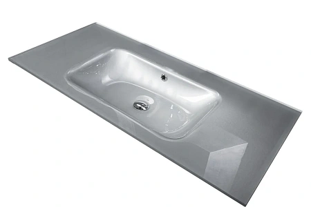 Раковина Boheme стекло 100см моноблок СЕРЕБРО 852-100-S Раковина Boheme стекло 100см моноблок СЕРЕБРО 852-100-S