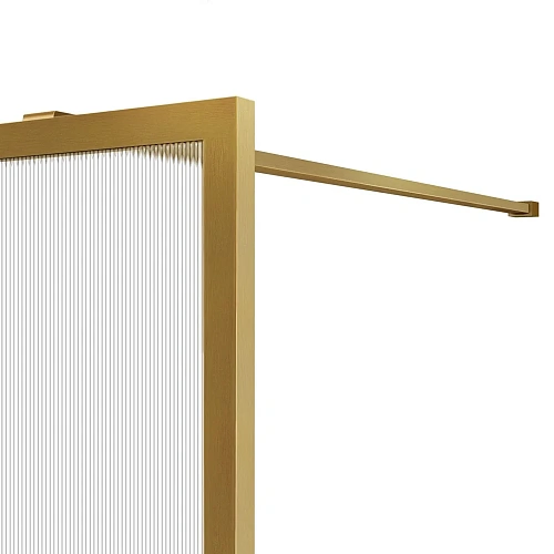 Душевая перегородка Vincea Walk-In VSW-1HP900FLBG, 900x2000, брашированное золото, стекло рифленое Душевая перегородка Vincea Walk-In VSW-1HP900FLBG, 900x2000, брашированное золото, стекло рифленое