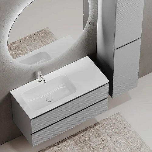 Тумба под раковину Sancos Folk FL100LES левая 995х445х500 Ergraut soft, подвесная Тумба под раковину Sancos Folk FL100LES левая 995х445х500 Ergraut soft, подвесная