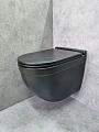 Унитаз подвесной CeramaLux 2198MB черный матовый с крышкой микролифт Унитаз подвесной CeramaLux 2198MB черный матовый с крышкой микролифт