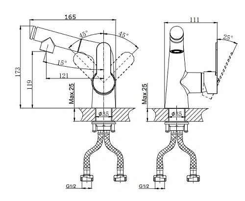 Смеситель для раковины RUSH Tenerife (TE2835-12) Смеситель для раковины RUSH Tenerife (TE2835-12)