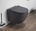 Унитаз подвесной CeramaLux 2197 MDH темно-серый матовый с крышкой микролифт Унитаз подвесной CeramaLux 2197 MDH темно-серый матовый с крышкой микролифт