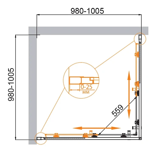 Душевой уголок CEZARES MOLVENO-A-2-100-C-BORO-IV цвет профиля брашированное золото стекло прозрачное 1000x1000 мм Душевой уголок CEZARES MOLVENO-A-2-100-C-BORO-IV цвет профиля брашированное золото стекло прозрачное 1000x1000 мм