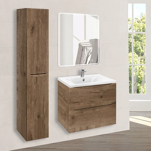 Тумба под раковину Vincea Mia 600 VMC-2MA600VO подвесная, 2 выкатных ящика soft close, V.Oak Тумба под раковину Vincea Mia 600 VMC-2MA600VO подвесная, 2 выкатных ящика soft close, V.Oak