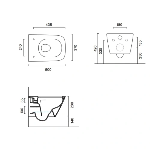 Унитаз подвесной Catalano Green 0411500001 50x37, безободковый, белый глянцевый Унитаз подвесной Catalano Green 0411500001 50x37, безободковый, белый глянцевый
