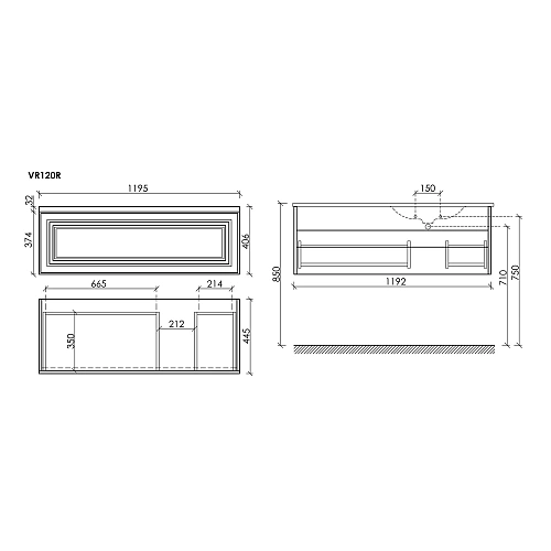 Тумба под раковину SANCOS Very VR120RSM правая 1195х445х406 Doha Soft подвесная Тумба под раковину SANCOS Very VR120RSM правая 1195х445х406 Doha Soft подвесная