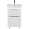 Тумба под раковину DREJA PRIME, 60 см, подвесная/напольная, 2 ящика, белый глянец 99.9300