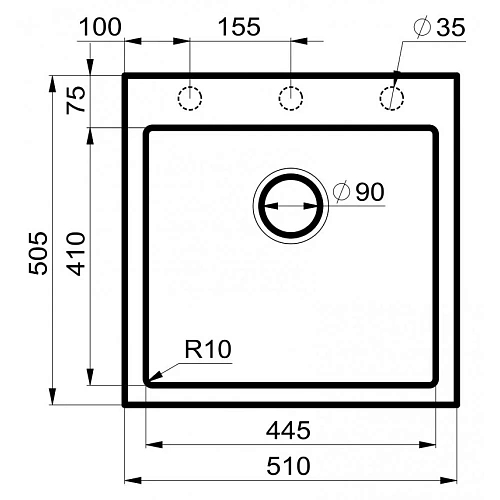 Кухонная мойка Milacio Murcia 51 Cuarzo (MC.77023), серый металлик Кухонная мойка Milacio Murcia 51 Cuarzo (MC.77023), серый металлик