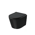 Унитаз подвесной GROSSMAN GR-4477BMSQ 485x360x330 черный матовый безободковый смыв торнадо бесшумный с сиденьем Унитаз подвесной GROSSMAN GR-4477BMSQ 485x360x330 черный матовый безободковый смыв торнадо бесшумный с сиденьем