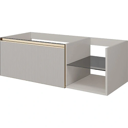 Тумба под раковину Armadi Art QUATRO 2 120см (80+40) рифл CASHMERE FUGA профиль MATT GOLD 790-M2-120-CM-RIB-MG Тумба под раковину Armadi Art QUATRO 2 120см (80+40) рифл CASHMERE FUGA профиль MATT GOLD 790-M2-120-CM-RIB-MG