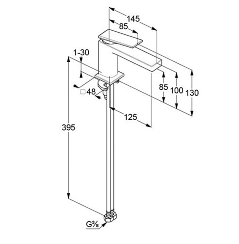 Смеситель для раковины Kludi DECUS 542903975 черный матовый Смеситель для раковины Kludi DECUS 542903975 черный матовый