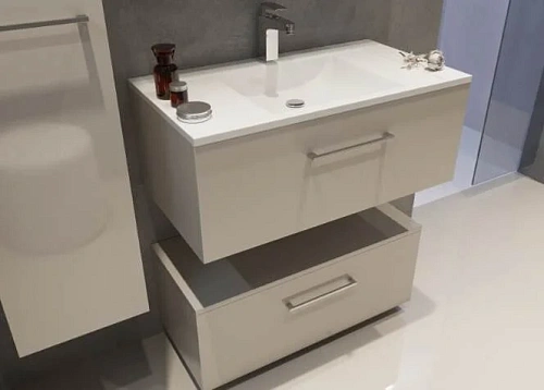 Тумба под раковину De Aqua Квадро-2 80 белый (подкатная 1 ящик) 00185588 Тумба под раковину De Aqua Квадро-2 80 белый (подкатная 1 ящик) 00185588