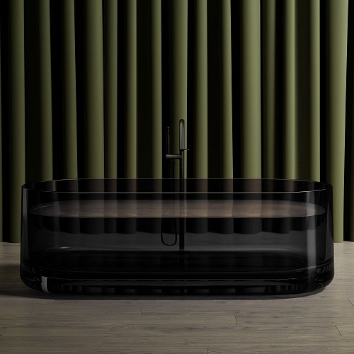 Ванна отдельностоящая ABBER AT9708Onyx 170x75 универсальная, черная полиэфирная смола Ванна отдельностоящая ABBER AT9708Onyx 170x75 универсальная, черная полиэфирная смола