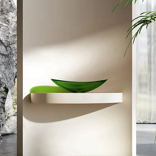 Раковина ABBER Kristall AT2808Emerald прозрачная, накладная, зеленая Раковина ABBER Kristall AT2808Emerald прозрачная, накладная, зеленая