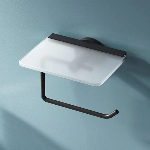 Держатель туалетной бумаги AM.PM X-Joy A85A341522 с полкой, черный Держатель туалетной бумаги AM.PM X-Joy A85A341522 с полкой, черный