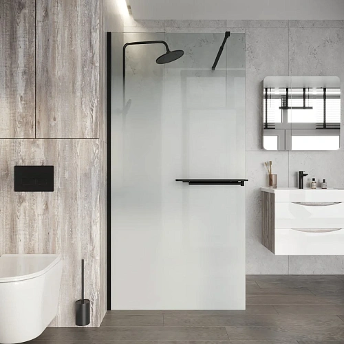 Душевая перегородка Niagara Nova NG-582-12BLACK (120х200) черный матовый, стекло белый градиент Душевая перегородка Niagara Nova NG-582-12BLACK (120х200) черный матовый, стекло белый градиент