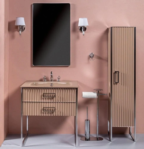 Шкаф-пенал Armadi Art MONACO 868-CPCR-R капучино глянец + хром R Шкаф-пенал Armadi Art MONACO 868-CPCR-R капучино глянец + хром R