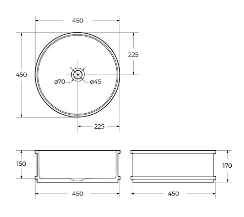 Раковина BelBagno BB1383 450x450 белый Раковина BelBagno BB1383 450x450 белый