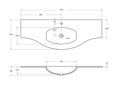 Раковина CEZARES 82411 Extra Bianco 1380x520 стекло Раковина CEZARES 82411 Extra Bianco 1380x520 стекло