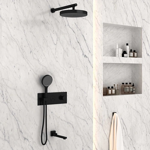 Душевая система Vincea VSFW-432TI2MB встраиваемый, черный Душевая система Vincea VSFW-432TI2MB встраиваемый, черный