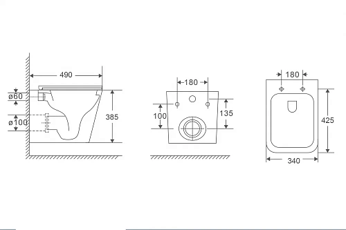Комплект унитаза ABBER Rechteck AC1219TC белый, с закрытым дном с инсталляцией AC0105 и кнопкой AC0120 хром глянцевый Комплект унитаза ABBER Rechteck AC1219TC белый, с закрытым дном с инсталляцией AC0105 и кнопкой AC0120 хром глянцевый