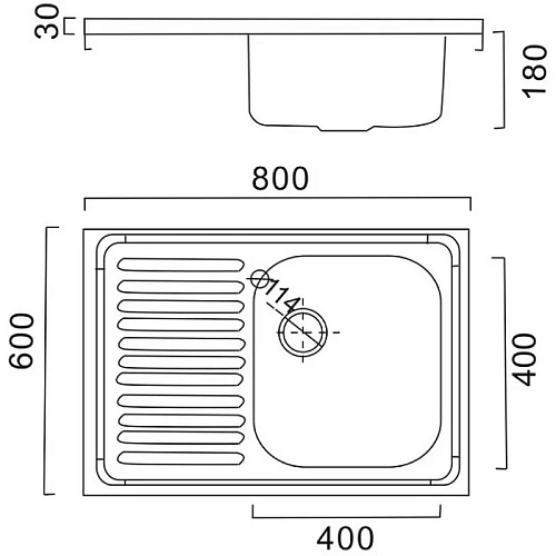 Кухонная мойка Haiba HBD6080R, сталь микродекор Кухонная мойка Haiba HBD6080R, сталь микродекор