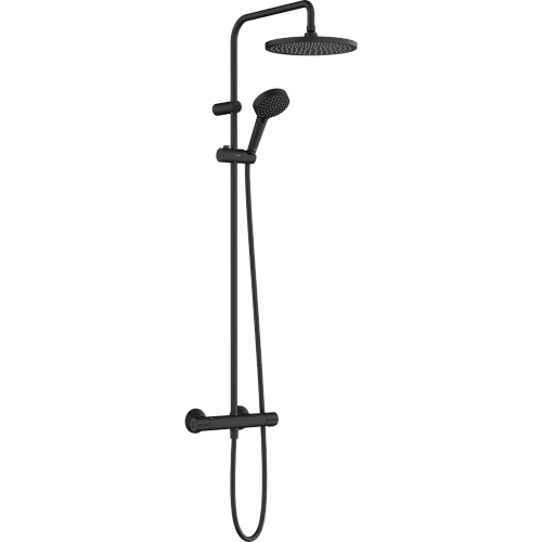 Душевая система Hansgrohe Vernis Shape Showerpipe 240 1jet с термостатом 26428670, матовый черный Душевая система Hansgrohe Vernis Shape Showerpipe 240 1jet с термостатом 26428670, матовый черный