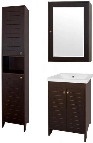 Зеркальный шкаф Style Line Кантри 60, Венге ЛС-00000030 Зеркальный шкаф Style Line Кантри 60, Венге ЛС-00000030