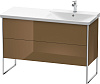 Картинка анонса товара «тумба под раковину duravit xsquare xs446906161 напольная 121 см коричнево-оливковый глянцевый»