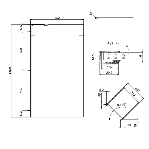 Шторка на ванну AM.PM Gem W90BS-080-140CM 80х140 фиксированная, хром, стекло матовое Шторка на ванну AM.PM Gem W90BS-080-140CM 80х140 фиксированная, хром, стекло матовое