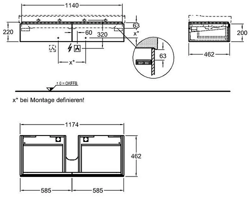 Тумба под раковину Geberit Xeno2 500.517.43.1 117,4 см Тумба под раковину Geberit Xeno2 500.517.43.1 117,4 см