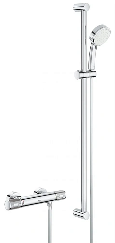 Смеситель для душа GROHE Grohtherm 1000 Performance, с душевым гарнитуром, хром (34835000) термостат Смеситель для душа GROHE Grohtherm 1000 Performance, с душевым гарнитуром, хром (34835000) термостат