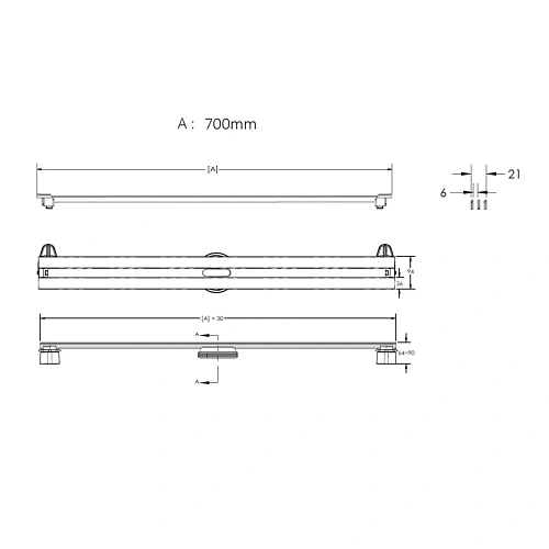 Душевой лоток BERGES SUPER Slim 700 нержавеющая сталь, решетка золото глянец, S-сифон D50/110 вертик 092053 Душевой лоток BERGES SUPER Slim 700 нержавеющая сталь, решетка золото глянец, S-сифон D50/110 вертик 092053