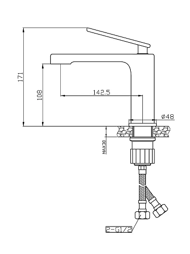Смеситель для раковины Agger Beauty A2602100 Смеситель для раковины Agger Beauty A2602100